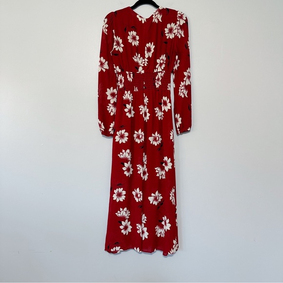 Reformation Virginia Crimson Floral Midi Dress Size 6 - Picture 10 of 10
